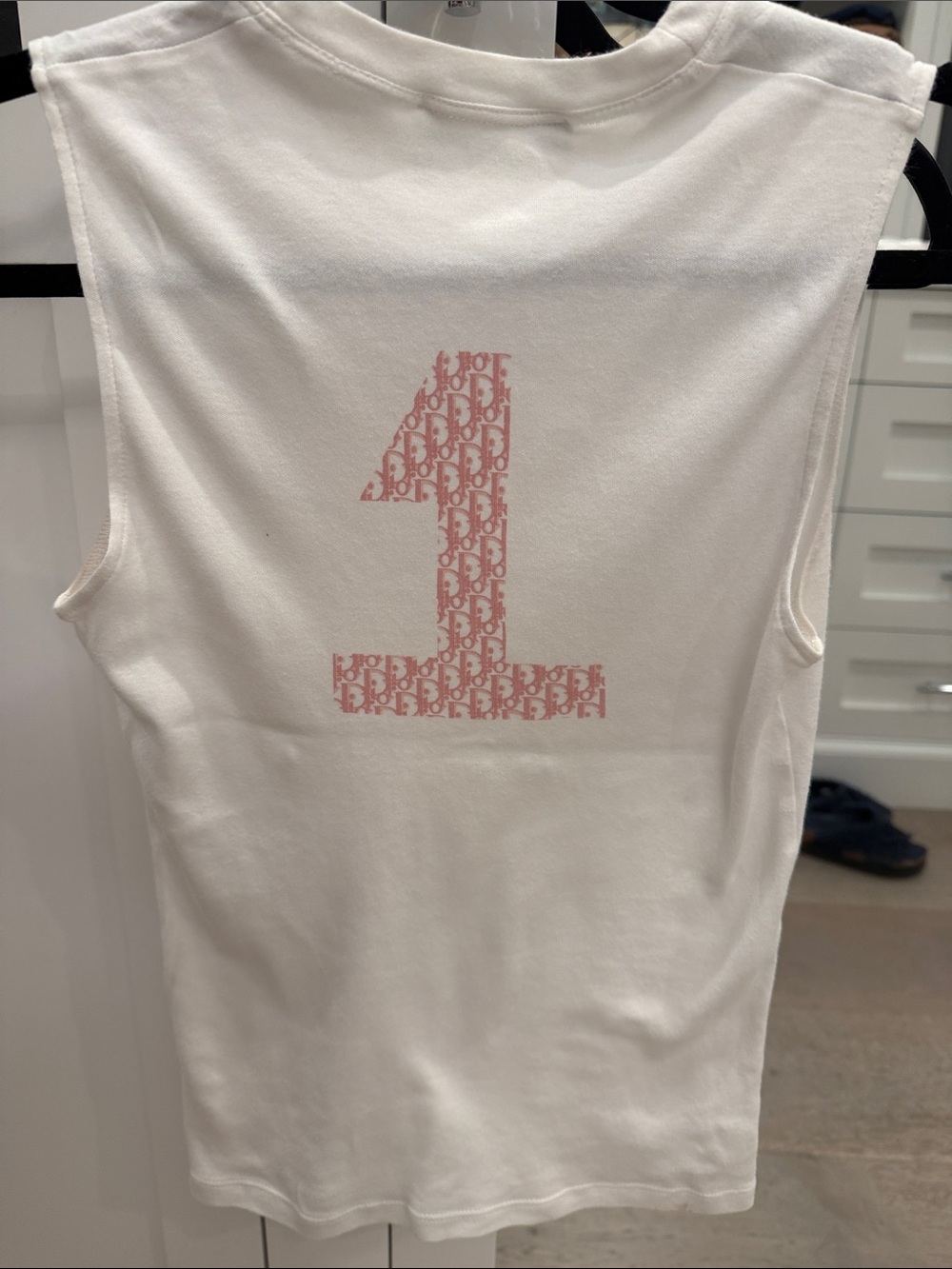 Dior White Tank Top with Pink 'J'Adore Dior' Logo - Picture 4 of 6